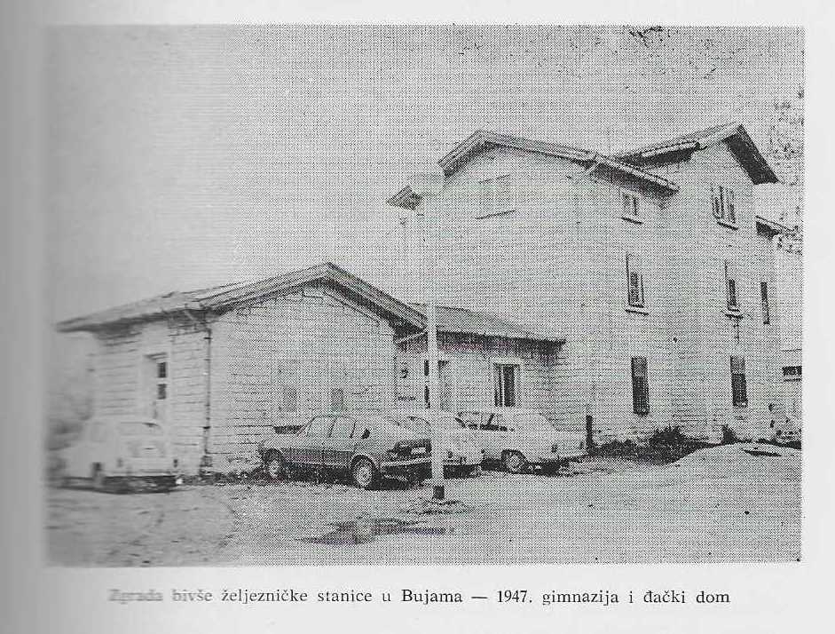 Zgrada bivše željezničke stanice — đački dom i škola 1947.