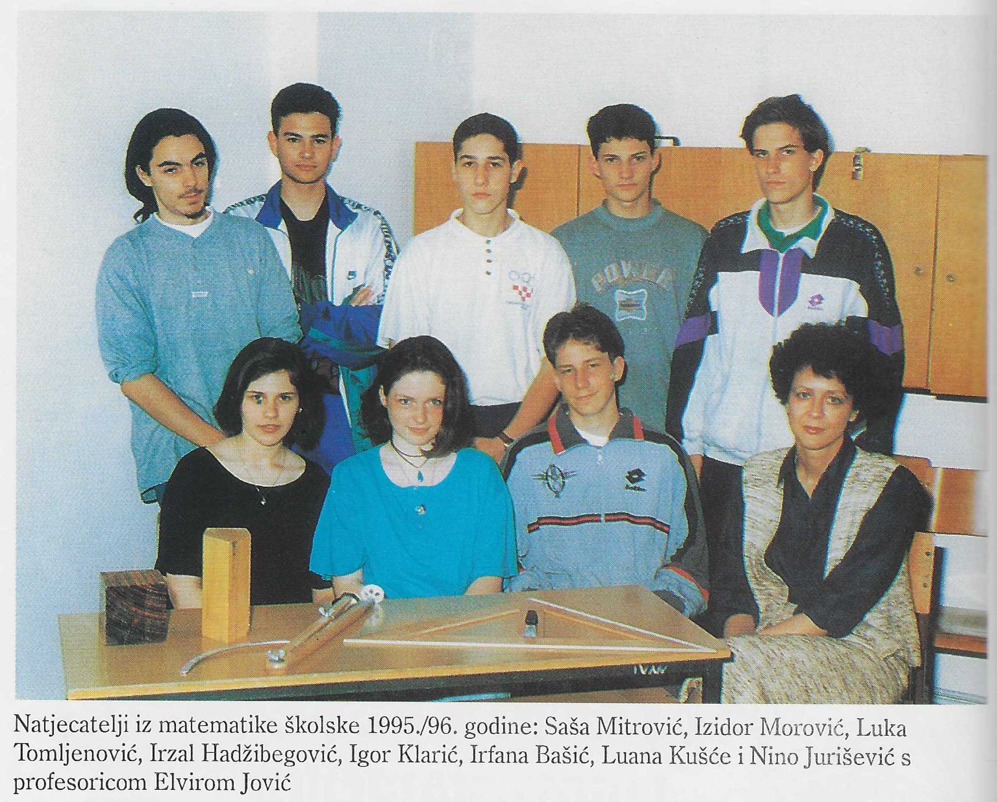 Natjecatelji iz matematike i odbojkaška reprezentacija školske 1995./96.