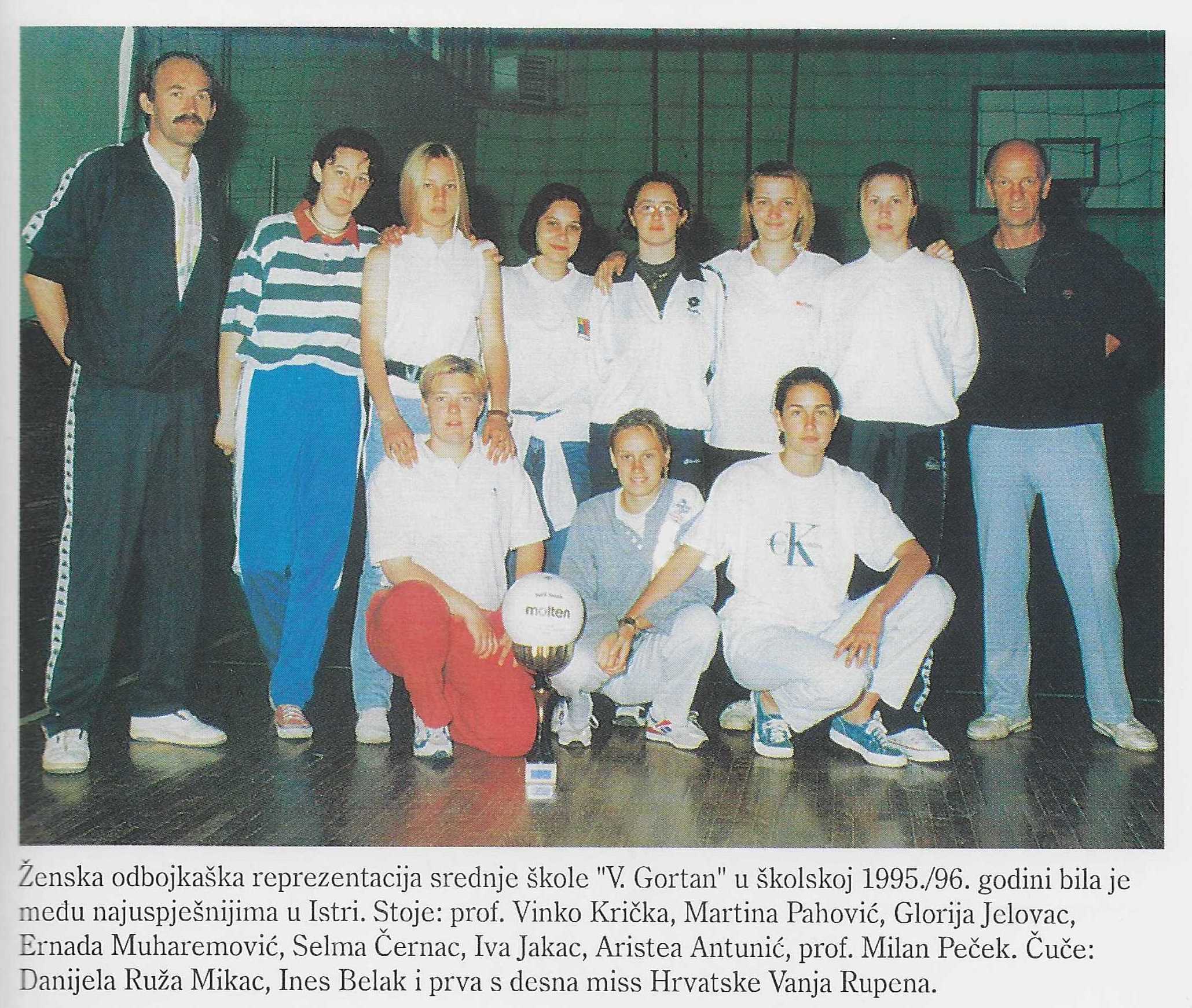 Ženska odbojkaška reprezentacija — jedna od najuspješnijih u Istri 1995./96.