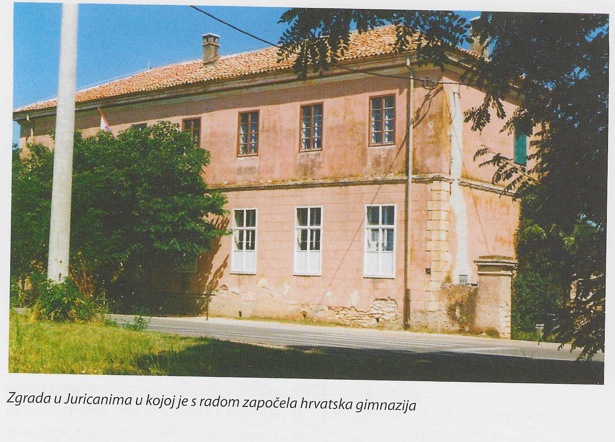 Zgrada u Juricanima u kojoj je s radom započela hrvatska gimnazija