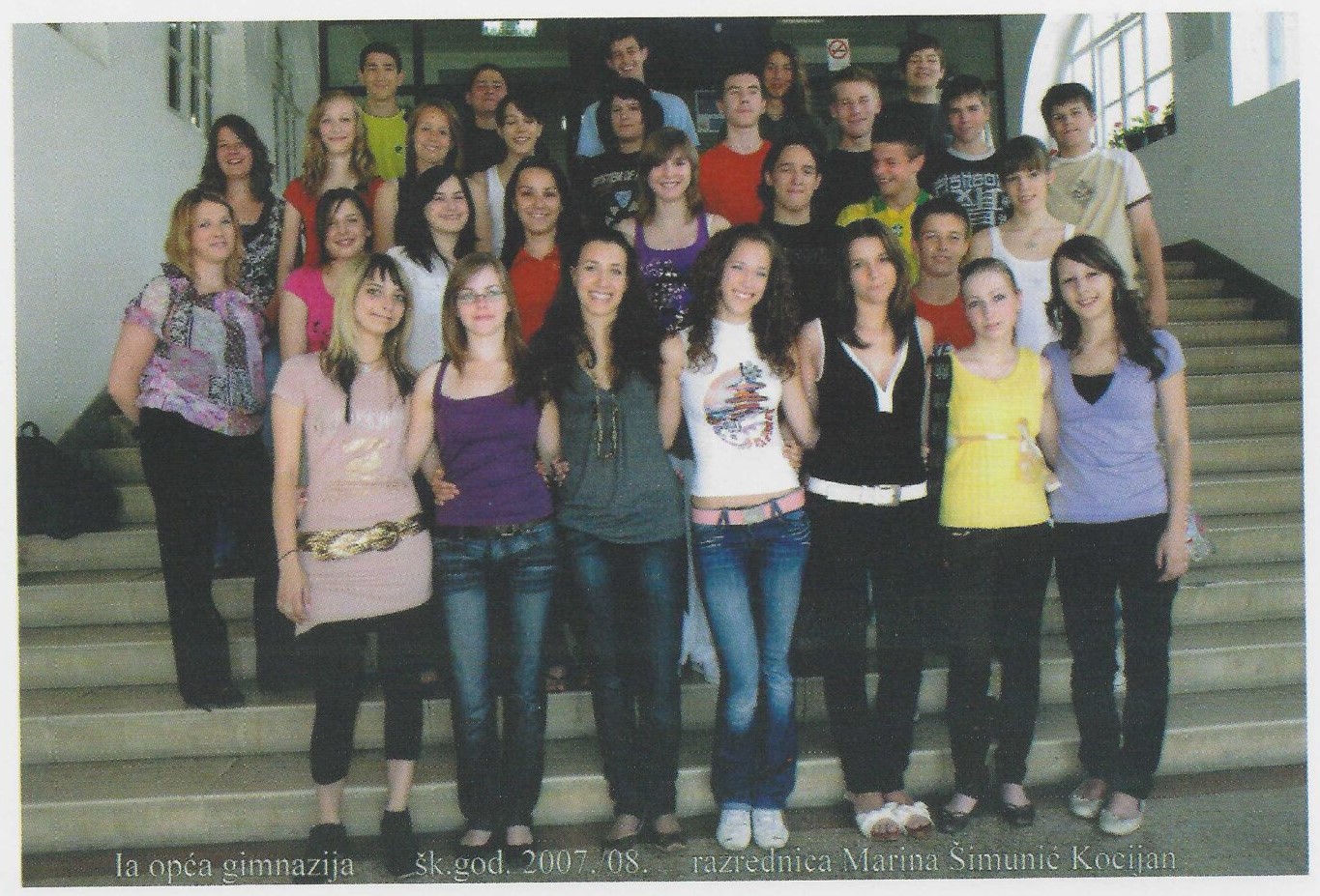 Ia opća gimnazija, šk. god. 2007./08., razrednica Marina Šimunic Kocijan